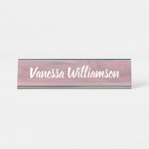 Professionelles rustikales Holzdesign-Monogramm-Bü Schreibtischnamensplakette