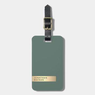 Professionelles Salbei- und Gold-Minimalist Custom Gepäckanhänger