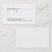 Professionelles, schlichtes, minimalistisches, mod visitenkarte (Vorne/Hinten)