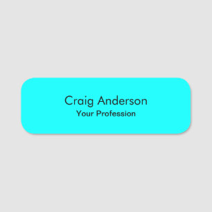 Professionelles schlichtes modernes elegantes Cyan Namensschild