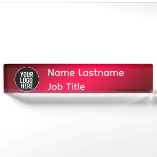 Professionelles Schreibtischschild mit Logofläche