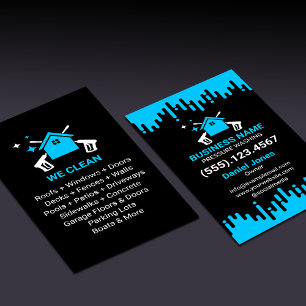 Professionelles Schwarz-Blau-Druckreinigen Flyer