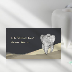 Professionelles Schwarz-Gold-3D-Zahn-Symbol Zahnar Visitenkarte