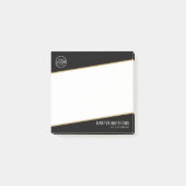 Professionelles Schwarz-Gold-Geschäftslogo Post-it Klebezettel (Vorderseite)