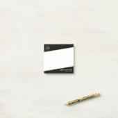 Professionelles Schwarz-Gold-Geschäftslogo Post-it Klebezettel (Auf Schreibtisch)