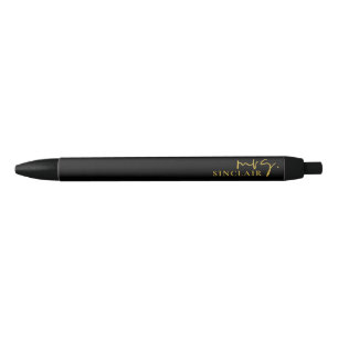Professionelles Schwarz und Gold Schrift Klassisch Kugelschreiber