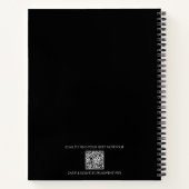 Professionelles schwarzes Gold modernes Monogramm  Notizblock (Rückseite)