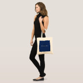 Professionelles schwarzes Monogramm Blau Ihr Name Tragetasche (Vorderseite (Model))
