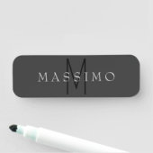 Professionelles schwarzes Monogramm grau Ihr Name Namensschild (Beispiel)