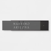 Professionelles schwarzes Monogramm grau Ihr Name Türschild (Vorderseite )
