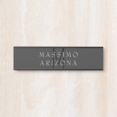 Professionelles schwarzes Monogramm grau Ihr Name Türschild (Vorderseite )