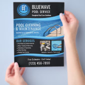 Professionelles Schwimmbad-Serviceunternehmen Flyer (Hand)
