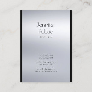 Professionelles Silber Glam Plain Luxe Modern Eleg Visitenkarte