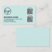 Professionelles Türkis-Logo QR-Code Modern Visitenkarte (Vorne/Hinten)