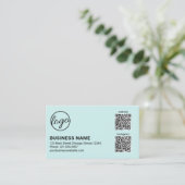 Professionelles Türkis-Logo QR-Code Modern Visitenkarte (Stehend Vorderseite)