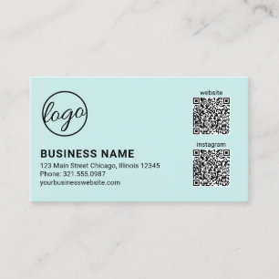 Professionelles Türkis-Logo QR-Code Modern Visitenkarte
