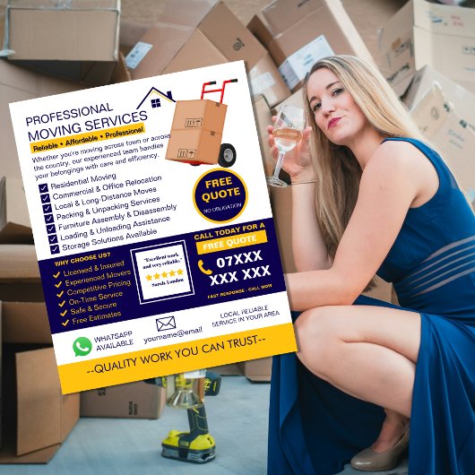 Professionelles Umzugsunternehmen Flyer Vorlage |