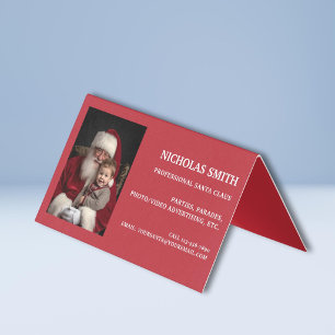 Professionelles Weihnachtsfoto Santa Claus gefalte Visitenkarten