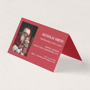 Professionelles Weihnachtsfoto Santa Claus gefalte Visitenkarten
