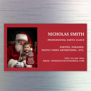 Professionelles Weihnachtsmann-Foto Magnetische Visitenkarte