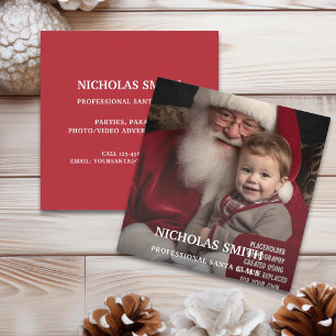 Professionelles Weihnachtsmann-Foto Quadratische Visitenkarte
