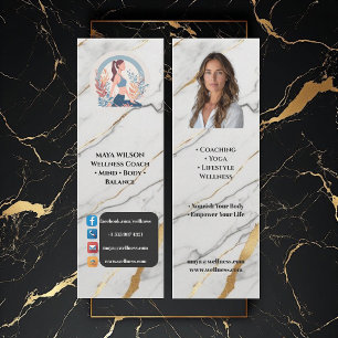Professionelles Wellness-Coach-Foto Schwarz-Weiß-L Mini Visitenkarte