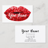 ProfessionMakeup Artist Roter Kiss Lips Weiße Mode Visitenkarte (Vorne/Hinten)