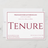 Professor Burgundy Academic Tenure Party Einladung (Vorderseite)