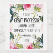 Professor danke Ihnen Geschenkgutachten Office Dec Weinetikett (Einzelnes Label)