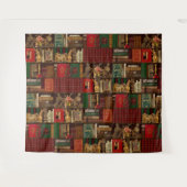 Professor Darksage's magische Weihnachtsbibliothek Wandteppich (Vorderseite (Horizontal))