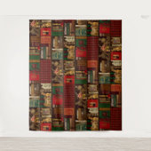 Professor Darksage's magische Weihnachtsbibliothek Wandteppich (Vorderseite)