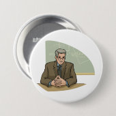 Professor Gelehrter männlicher Erzieher Lehrer Button (Vorne & Hinten)