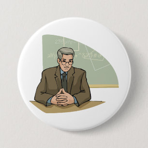 Professor Gelehrter männlicher Erzieher Lehrer Button