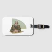 Professor Gelehrter männlicher Erzieher Lehrer Gepäckanhänger (Vorderseite (Horizontal))