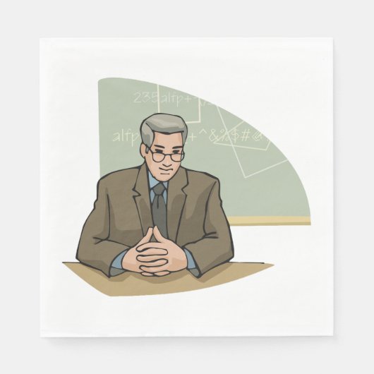Professor in der Klasse Napkins Serviette (Vorderseite)