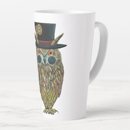 Professor Owl the Dapper Avian Scientist Milchtasse (Rechte Ecke)