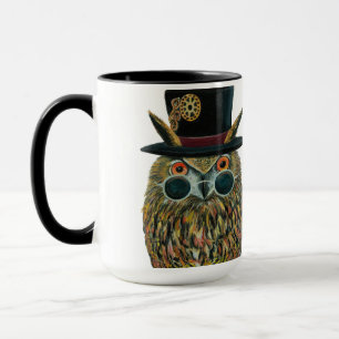 Professor Owl the Dapper Avian Scientist Tasse
