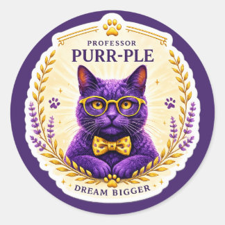 Professor Purr-Ple™ – Träume Groß Sticker