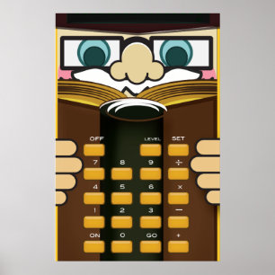 Professor Rechner lustiger Cartoon Poster