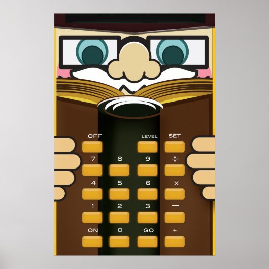 Professor Rechner lustiger Cartoon Poster (Vorne)