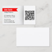 Professor Researcher, Red Label QR Code Visitenkarte (Vorne/Hinten)