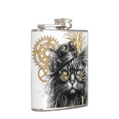 Professor Sprocket-Paws, die funky Steampunk-Katze Flachmann (Rechts)