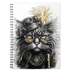 Professor Sprocket-Paws, die funky Steampunk-Katze Notizblock