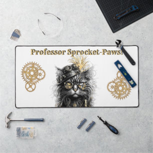 Professor Sproket-Paws Die funky Steampunk-Katze Schreibtischunterlage