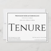 Professor White Black Academic Tenic Party Einladung (Vorderseite)