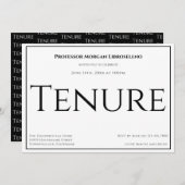 Professor White Black Academic Tenic Party Einladung (Vorne/Hinten)