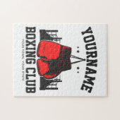 Profi-Boxer ADD NAME Rote Handschuhe Boxring Train Puzzle (Horizontal)