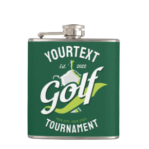 Profi-Golfer NAME Golf-Trophy-Turnier Golfen Flachmann