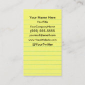 Profil-/Anmerkungs-Karte! AnalogTwtr yelbkinfo Visitenkarte (Rückseite)