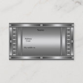 Profil Business Card Chrome auf Silber Visitenkarte (Rückseite)